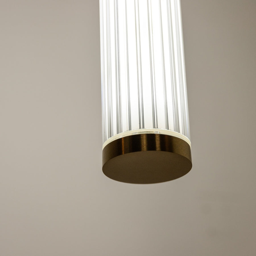 Suspension Como laiton brossé, verre, H 241 cm