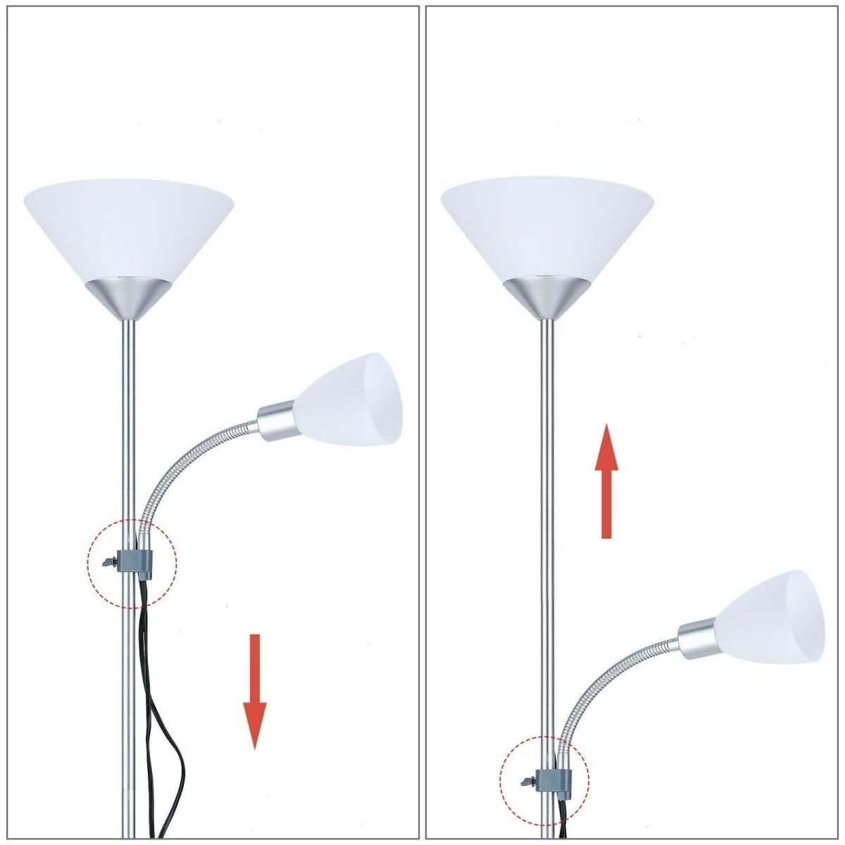 Lampadaire Design Salon | Équinoxe Élégant - Designix Lampadaire Argent