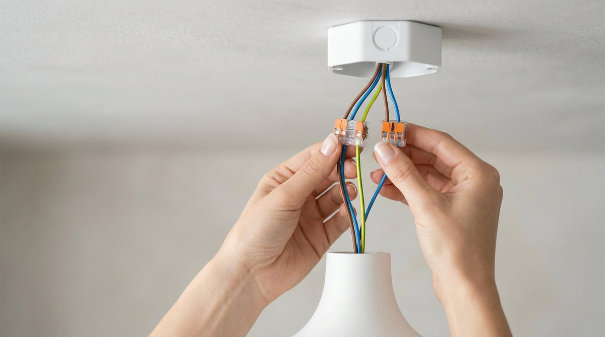 Connecting a ceiling light: wires, DCL, and safety