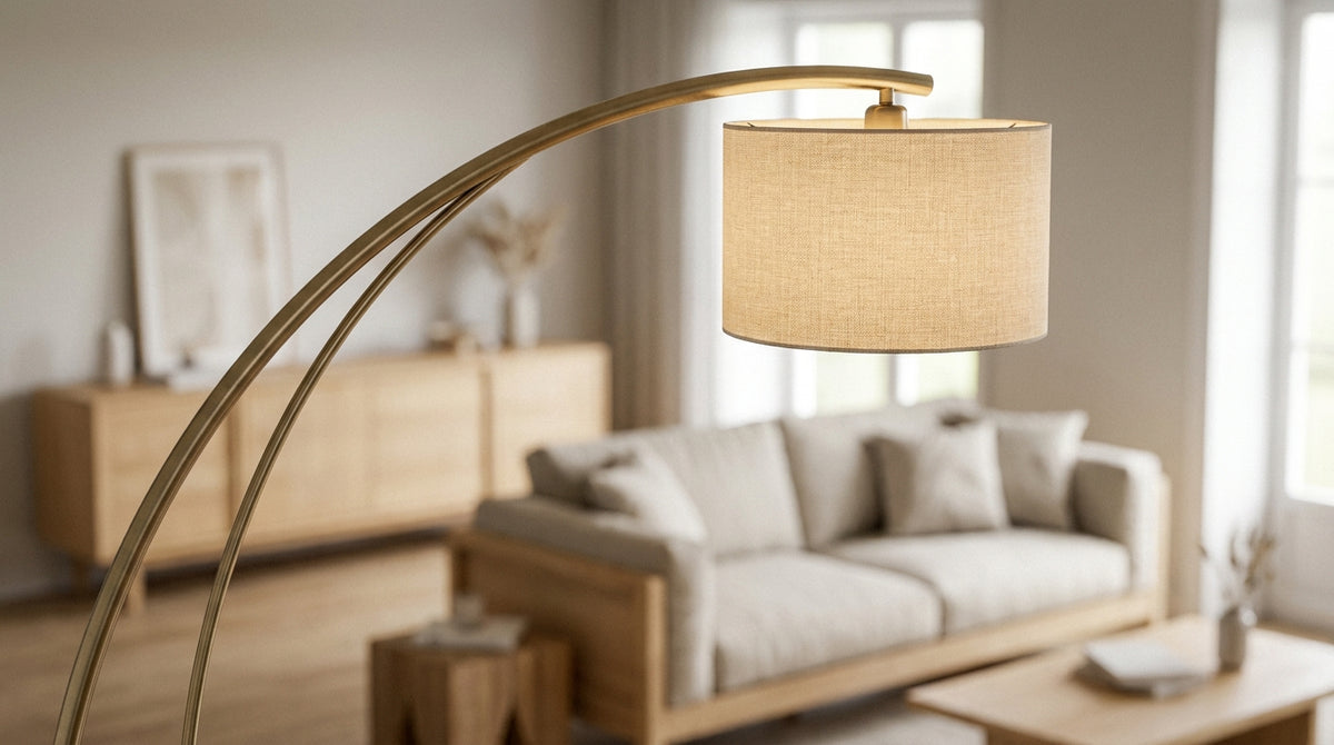 Scandinavian arc floor lamp: how to choose based on your floor space