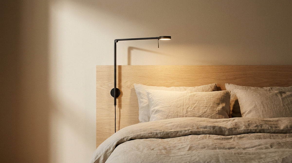 bedside lamp to attach to headboard