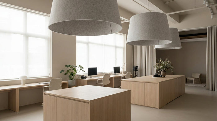 Acoustic lighting for open-plan offices: less noise