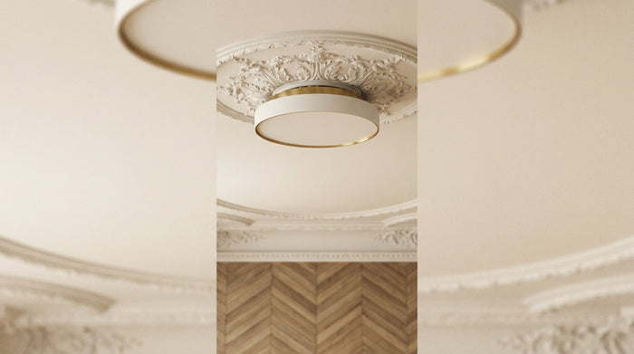 Minimalist ceiling light: enhancing a Haussmann-style apartment