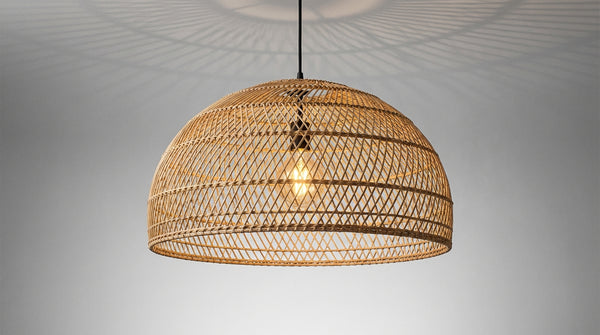 large rattan pendant light