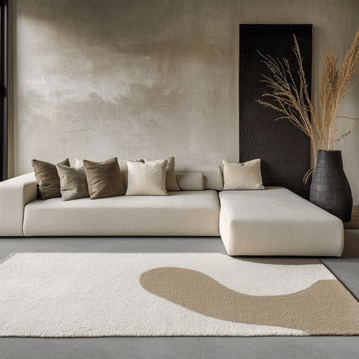 Which rug goes with a beige sofa?