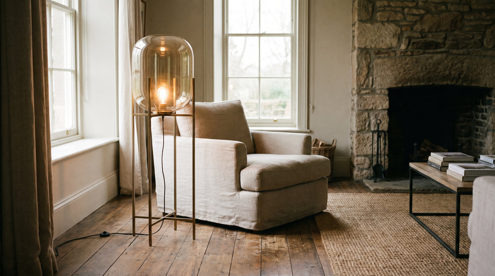 Glass floor lamp shades