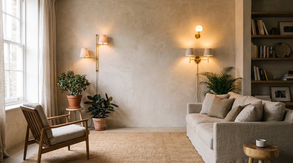 Travertine wall lamp
