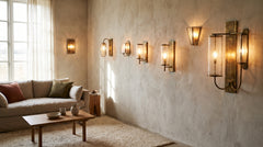 Silver-colored wall lights