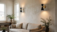Gold/black wall lamps