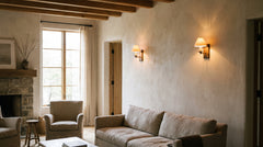 Terracotta-colored wall lamps