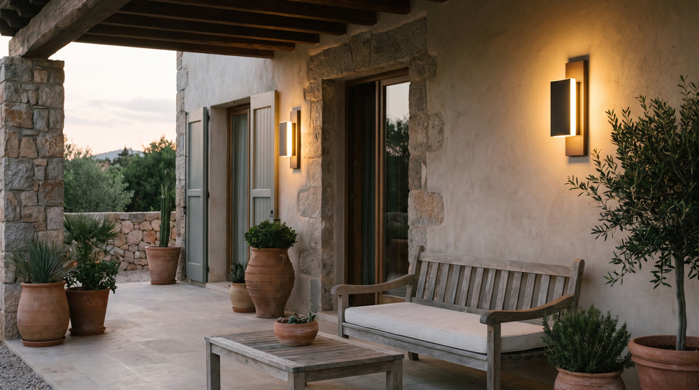 Designer outdoor wall lights