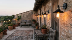 Industrial-style outdoor wall lights