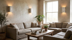 White wooden wall lamps