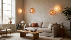 Smoked glass wall lamps