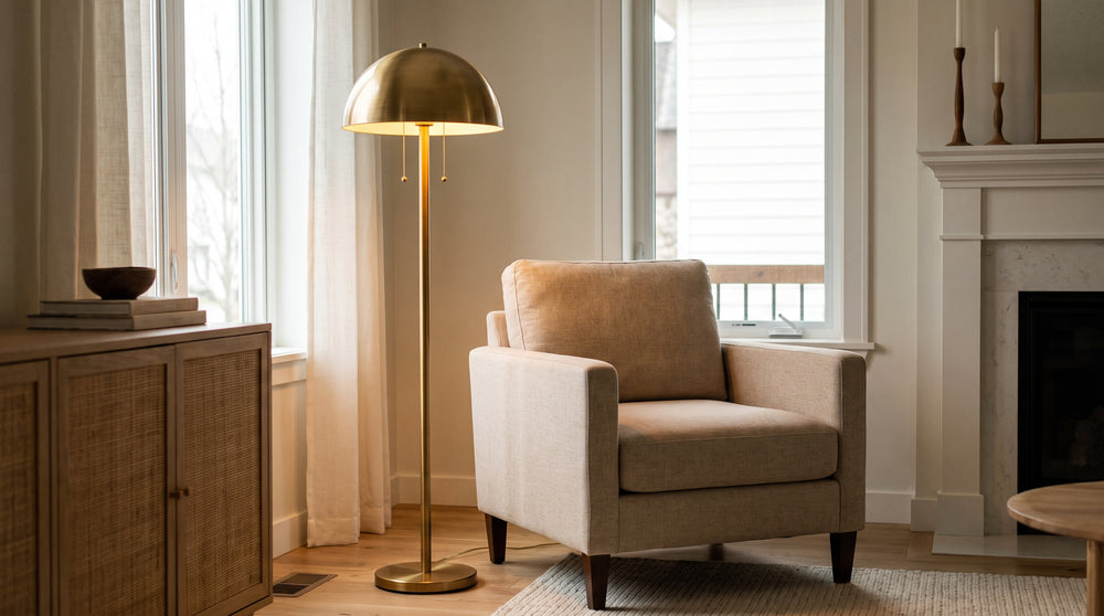 Globe floor lamp
