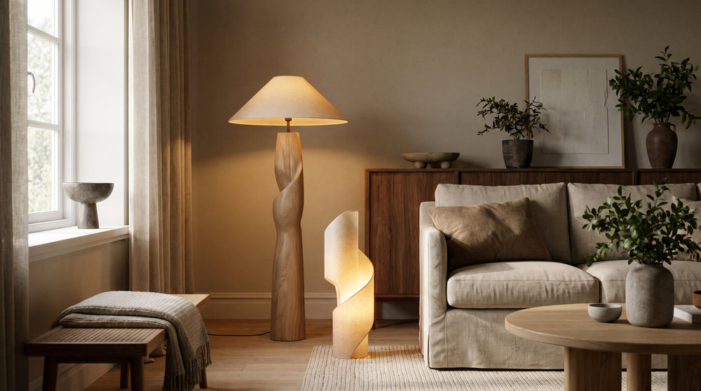 Yellow floor lamp