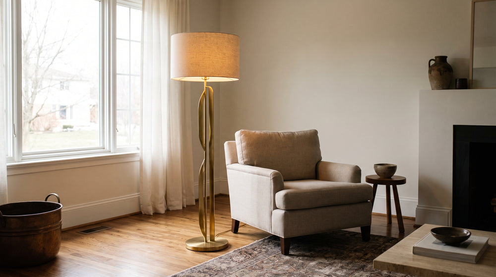 Khaki floor lamp