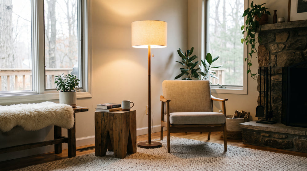 Orange floor lamp