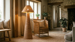 Wicker floor lamp