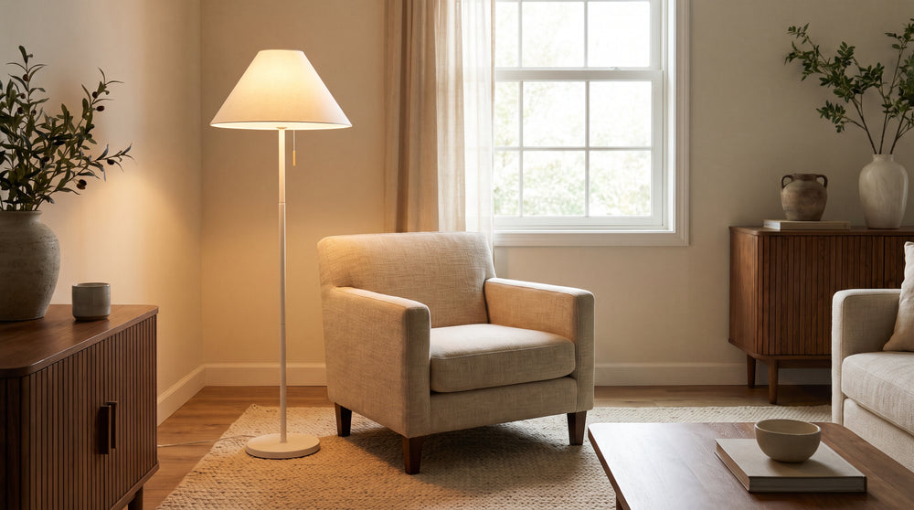 White floor lamp for living room