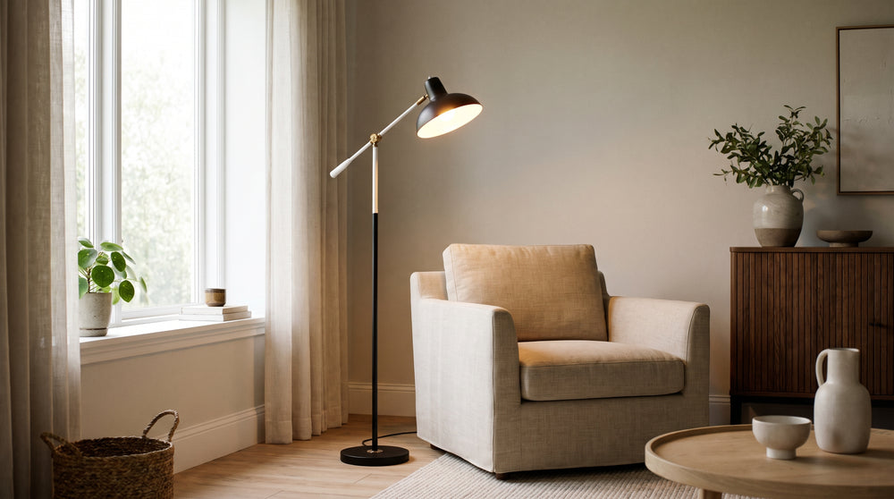 Floor lamps in white/black