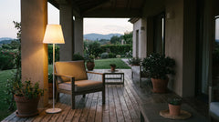 White outdoor floor lamps