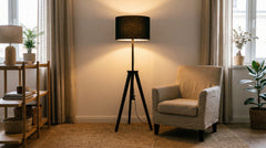Black wooden floor lamps for living room