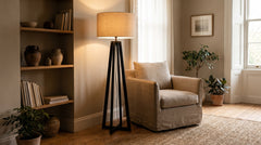 Black wooden floor lamps