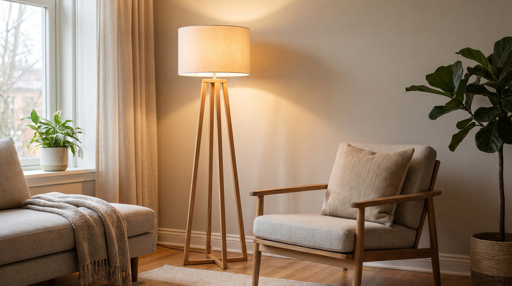 Modern wooden floor lamps