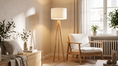 Scandinavian wooden floor lamps