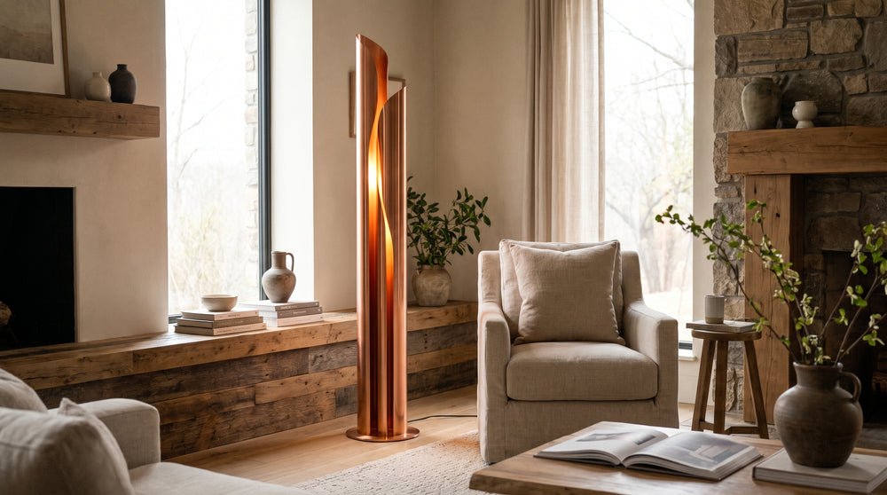Copper floor lamps