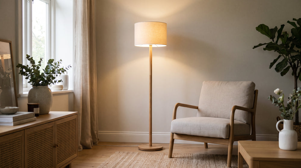 Wooden LED floor lamps