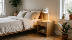 White bedside lamp