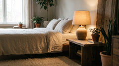Grey bedside lamp