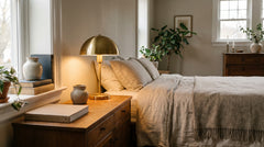 Brass bedside lamp