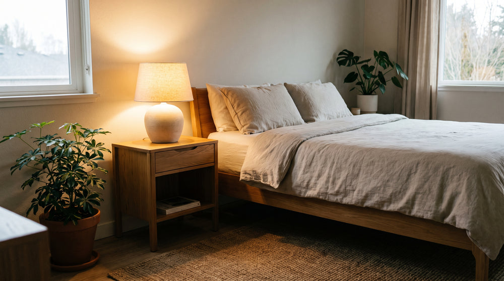 Brown bedside lamp