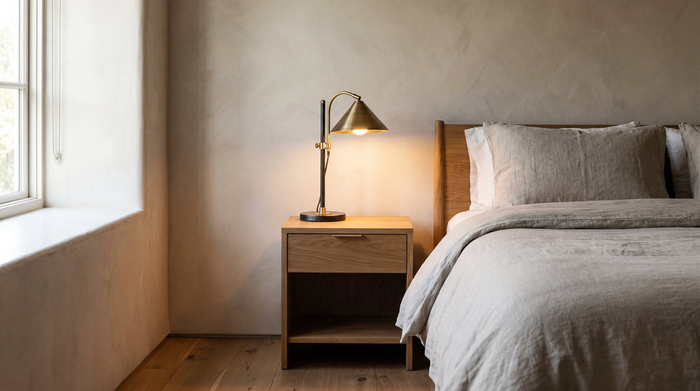 Metal bedside lamp