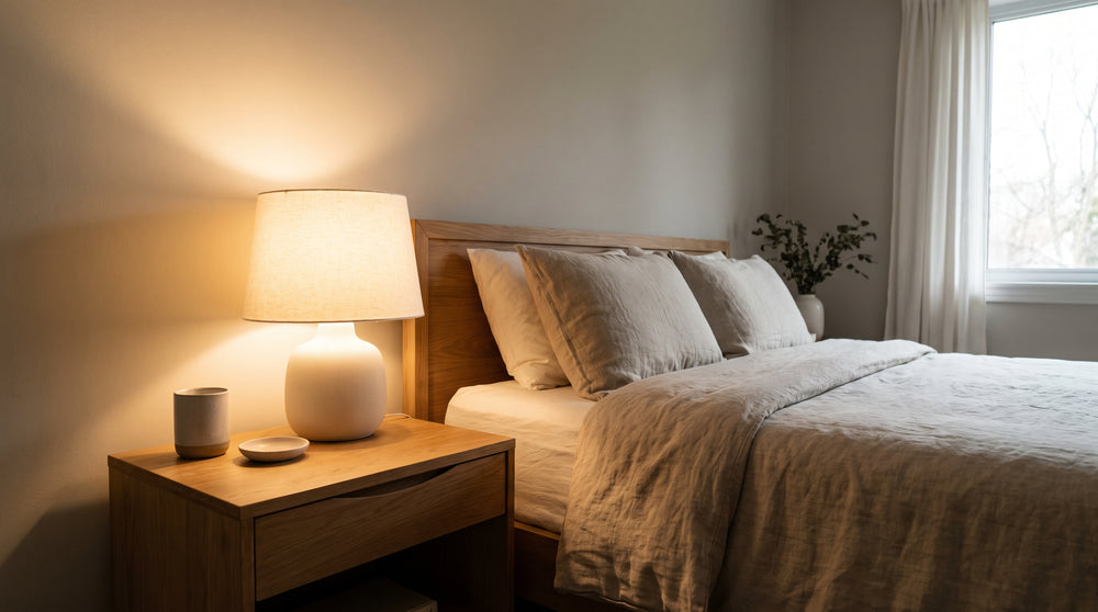 Green bedside lamp