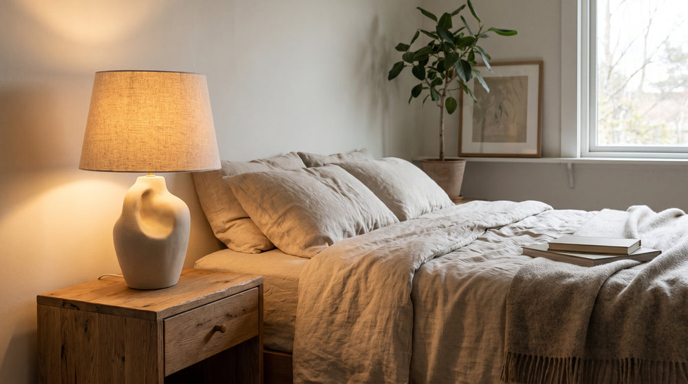 Silver bedside table lamps