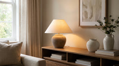 Silver-colored table lamps