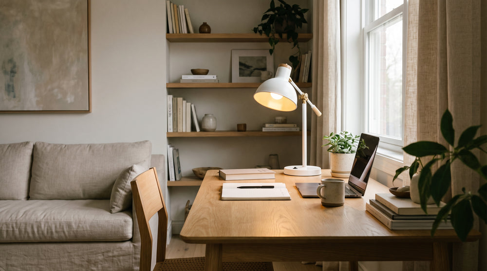 White desk lamps