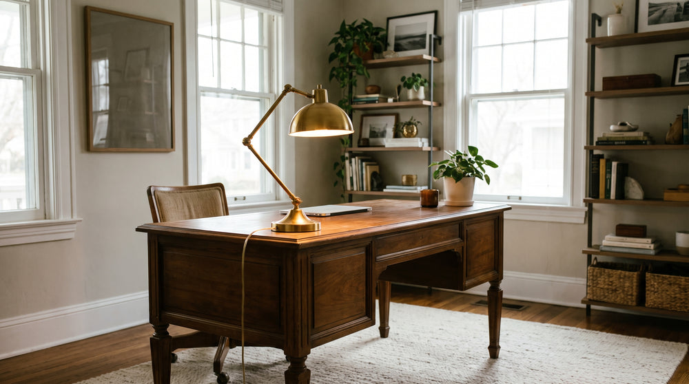 Blue desk lamps