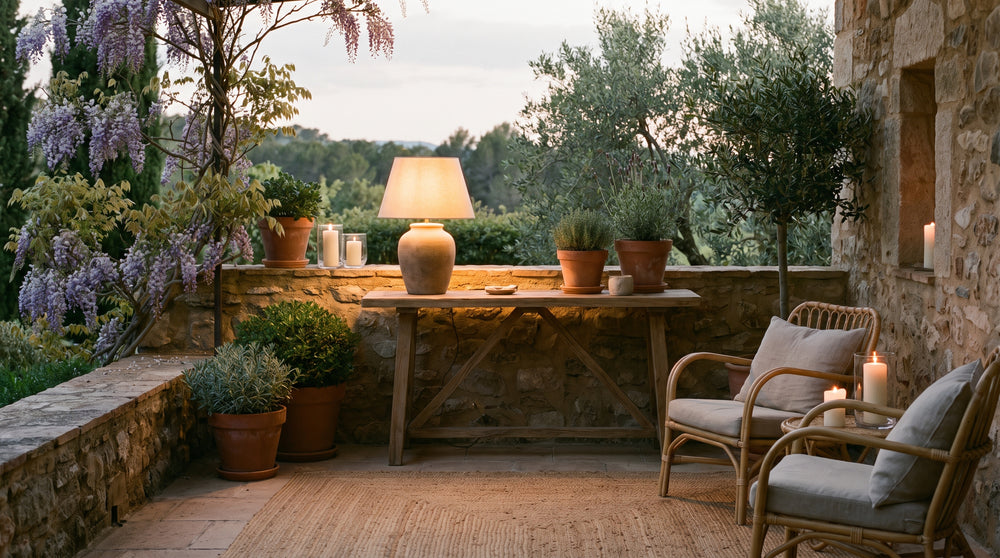 Solar outdoor table lamps for patio