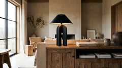 Black wooden table lamps