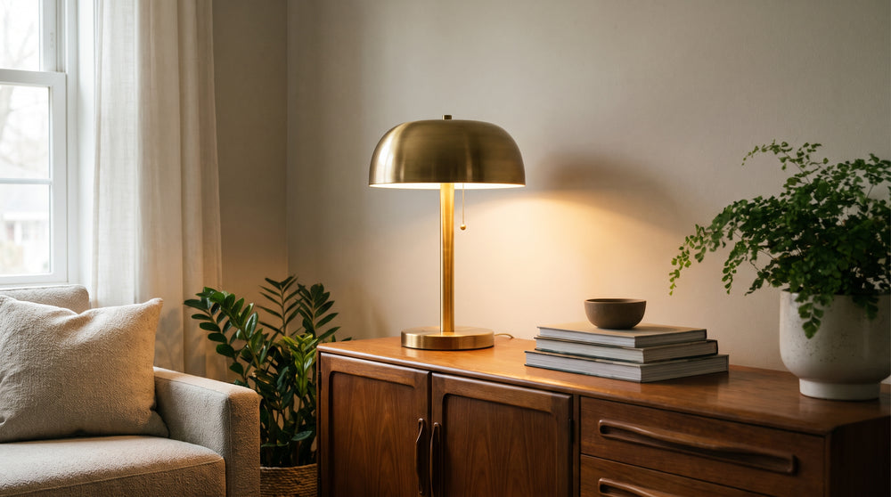 Bronze and brass table lamps