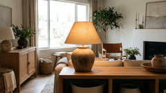 Beige ceramic table lamps