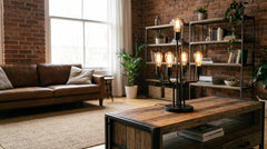 Industrial-style metal table lamps