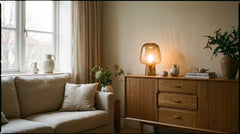Smoked glass table lamps