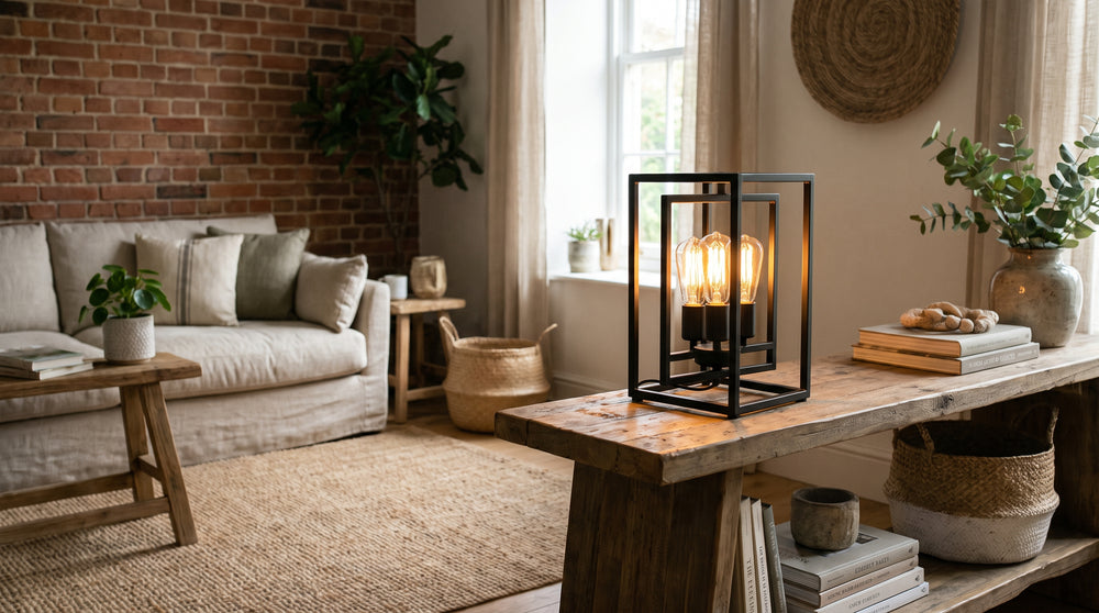 Industrial-style LED table lamps
