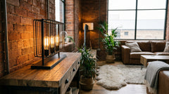 Industrial-style table lamps for living room